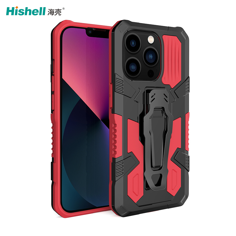 iPhone 14 Pro Mobile Phone Cases Anti-falling PC TPU Armor Shockproof Stand Cell Phone Cover