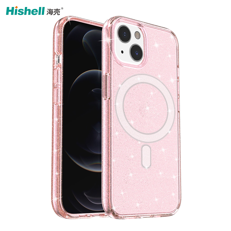 iPhone 14 Plus Mobile Phone Cases Shinny Clear PC Magsafe Terminator Shockproof Cell Phone Cover