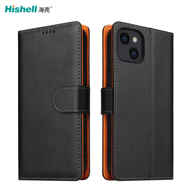 iPhone 14 Mobile Phone Cases OEM Flip Holder PU Leather Shockproof Wallet Magnetic Buckle Cell Phone Cover